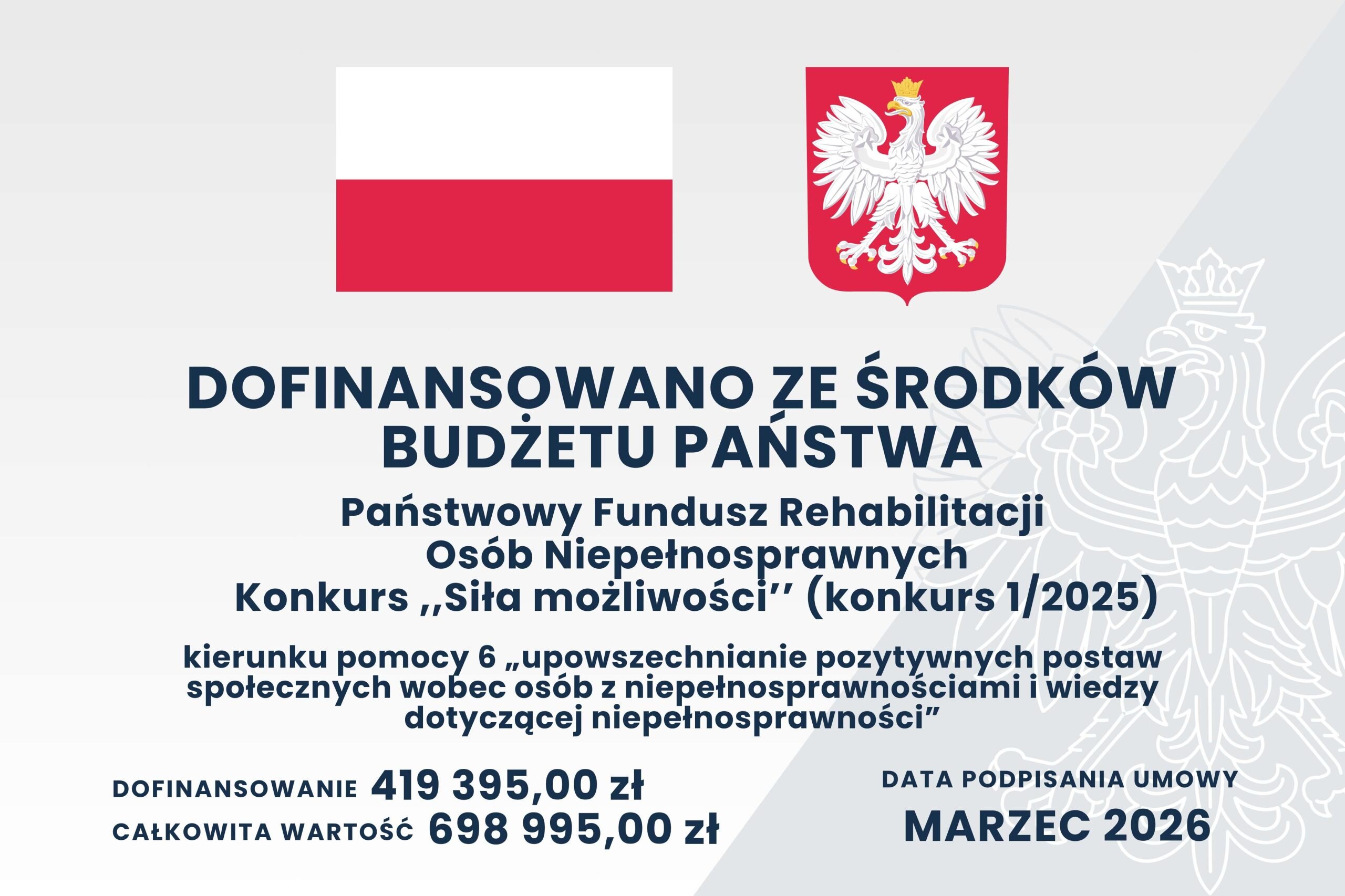 Dofinansowano z budżetu państwa